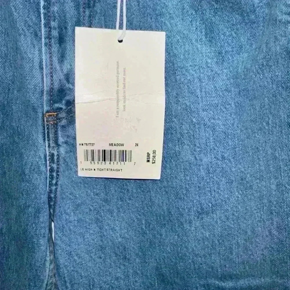 New With Tags! FRAME Blue Jeans Size 24 LE HIGH 'N' TIGHT STRAIGHT HIGH- RISE - Picture 13 of 15